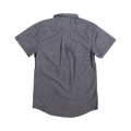 Back view of a Glas Apparel Protrero short sleeve shirt in grey, featuring a classic collar and button-down design.